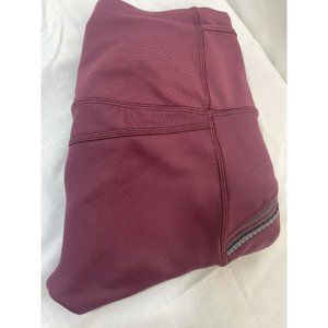 Lululemon Toasty Tech Tights Womens Size 6 Tech Fleece Zipped Pockets Maroon